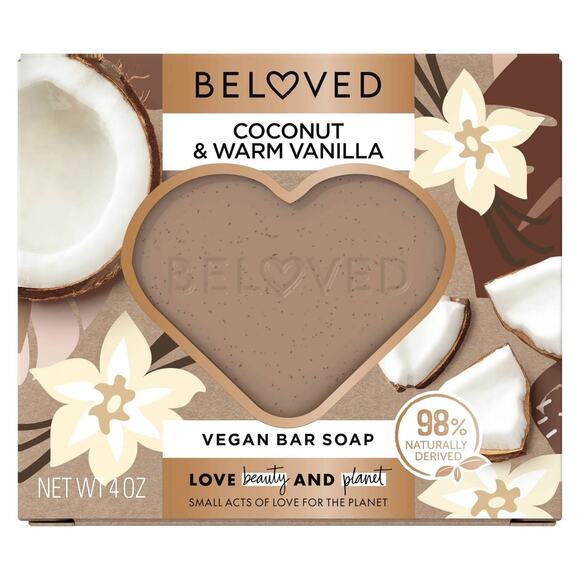 Beloved Coconut & Warm Vanilla Vegan Bar Soap Moisturizing Natural Clean NEW - Picture 1 of 6